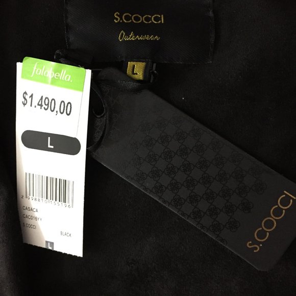 NWT STEFANO COCCI Black Faux Zippered Pockets Long Sleeve Open Front Jacket - Picture 2 of 8